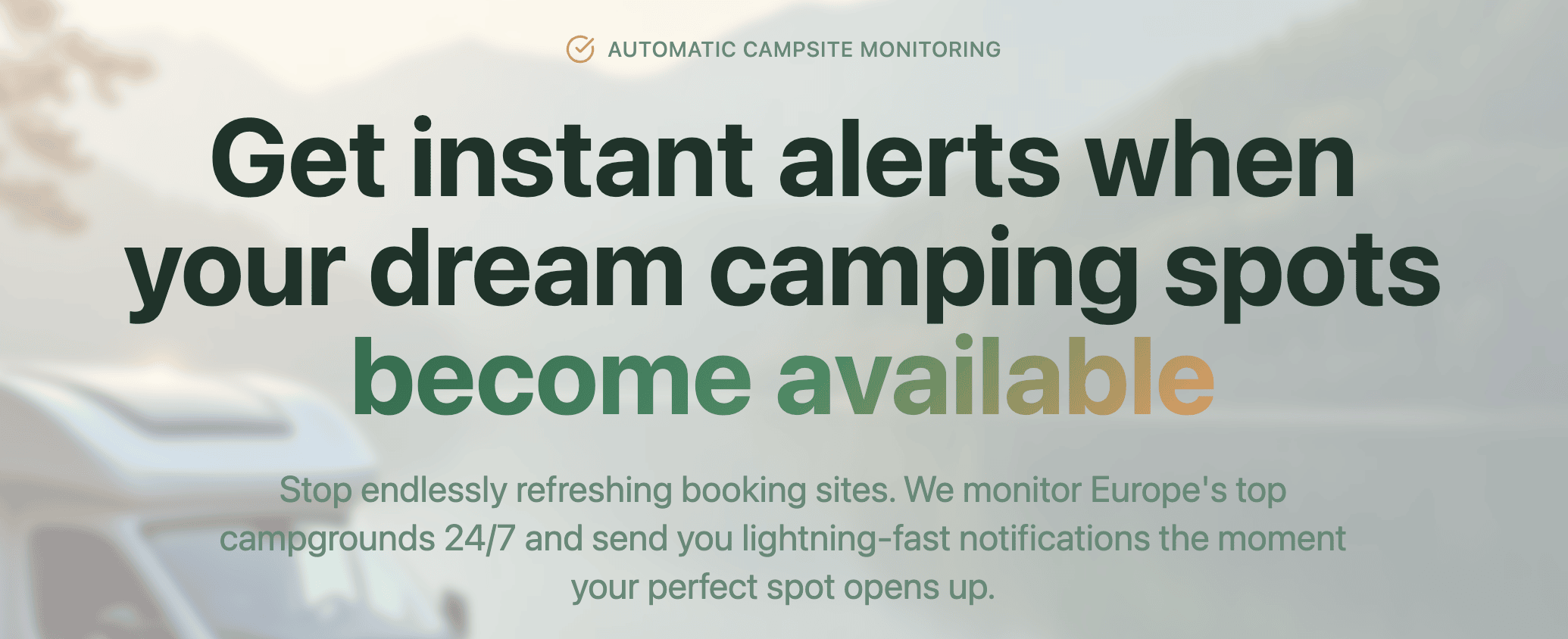 CampAlert.eu - Camping Spot Alerts